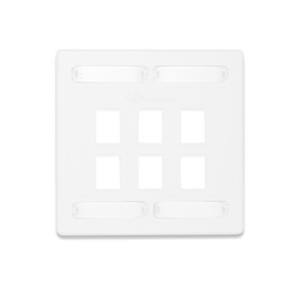 Placa de Pared Doble Modular 10G MAX de 6 Salidas, Color Blanco