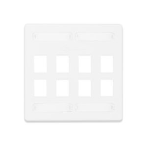 Placa de Pared Doble Modular 10G MAX de 8 Salidas, Color Blanco