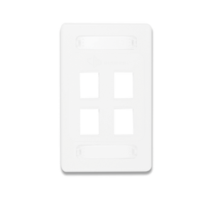 Placa de Pared Modular 10G MAX de 4 Salidas, Color Blanco