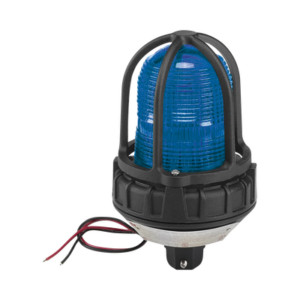 Luz estroboscópica para ubicaciónes peligrosas,  montaje tipo tubo, 12-24Vcd, azul
