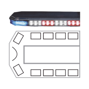 Barra de luces serie 21  Ultra Brillante con 93 poderosos LEDs última generación, color Rojo/Azul