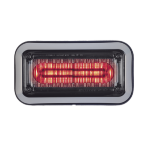 Luz d/advertencia Prizm II con bisel 7x3 in lente claro LED color rojo