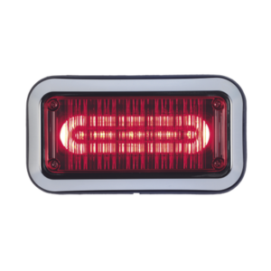Luz perimetral de advertencia Prizm II con bisel 7"x 3"  lente claro, LED color rojo