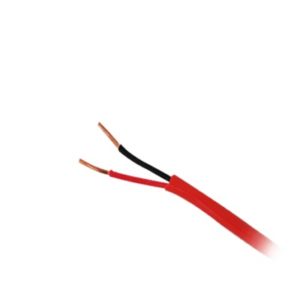 Bobina de alambre,18 AWG, 2 conductores, tipo FPL, de color rojo para aplicaciones en sistemas de detección de incendio y sistemas de evacuación.