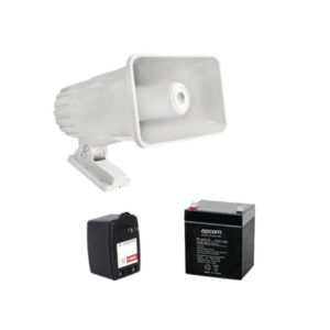Kit de accesorios con Bateria 4Ah, Transformador 16.5Vca y Sirena de 30 Watts