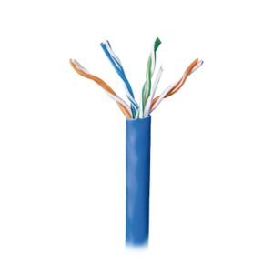 Retazo de 250 Metros de Cable par trenzado nivel 5 (CAT 5e), CMR, de color azul, de 4 pares de conductores sólidos de cobre AWG 24.para aplicaciones de CCTV/Redes de datos/IP Megapixel/Control RS485.
