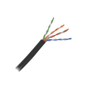1 metro de cable Cat5e con gel para exterior, color Negro, para aplicaciones en sistemas de redes de datos y cableado estructurado.Uso intemperie.