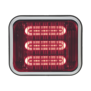 Luz perimetral LED PriZm ™ II de 7x9 con bisel, lente y LED de color rojo