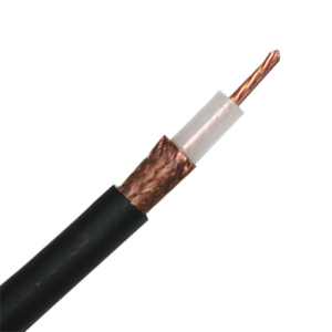 Retazo de 1 Metro de Cable RG213U con blindaje de malla trenzada de cobre 97%, aislamiento de polietileno.