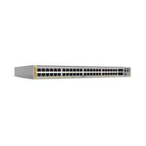 Switch inteligente de distribución o core, Stackeable, Capa 3, 48 x 1000 Mbps + 4 x SFP+ 10 G,  Doble fuente de alimentación redundante