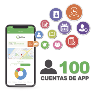 Licencia para realizar checadas de asistencia desde Smartphone (APP) con envío de fotografía y ubicación por GPS / Compatible con BIOTIMEPRO / Licencia para 100 usuario
