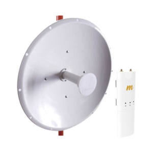Kit de radio C5C con antena NP1 de 30 dBi , Frecuencia (4.9-6.2 GHz), incluye jumper, PoE y cable de alimentación, ideal para distancias de hasta 30km