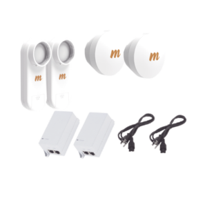 Kit de 2 radios C5X con 2 antenas de (16 dBi), rango de frecuencia extendida (4.9 a 6.4 GHz),  incluye inyector POE, distancia de hasta 6 km