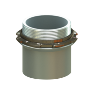 Conector 1" (25mm) pared delgada sin tornillo galvanizado etiqueta verde
