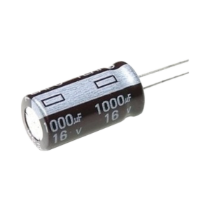 Capacitor Electrolítico de Aluminio, 1000 µFd, 16 Vcd, 10 x 15 mm, 105 °C.