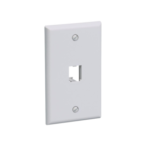 Placa de Pared Vertical Clásica, Salida Para 1 Puerto Mini-Com, Color Blanco Mate