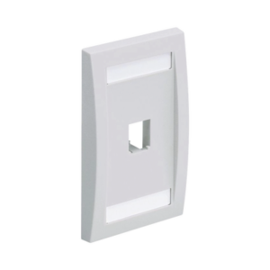 Placa de Pared Vertical Ejecutiva, Salida Para 1 Puerto Mini-Com, Con Espacios Para Etiquetas, Color Blanco Mate