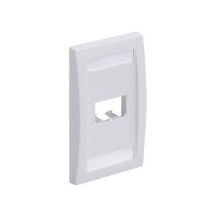 Placa de Pared Vertical Ejecutiva, Salida Para 2 Puertos Mini-Com, Con Espacios Para Etiquetas, Color Blanco Mate