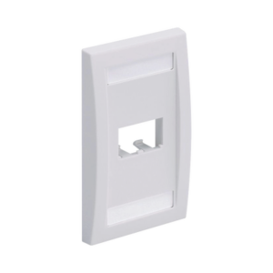 Placa de Pared Vertical Ejecutiva, Salida Para 2 Puertos Mini-Com, Con Espacios Para Etiquetas, Color Blanco