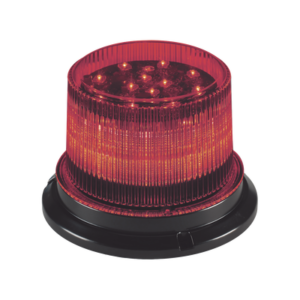 Baliza LED, 12 / 24 Vcd, lente transparente LED rojo, montaje magnético, 12 LED auxiliares en la parte superior brindan una iluminación vertical y horizontal de 360 ??°