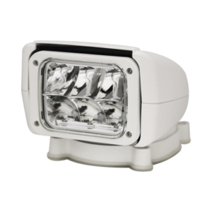 Faro reflector buscador LED, con control remoto inalámbrico, color blanco, gira en horizontal 350 grados  e inclinación vertical de 90 grados 12-24 Vcd