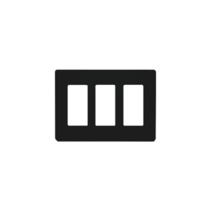 Placa de pared 3 espacio, para atenuador (dimmer), switch ó control remoto PICO inalámbrico.