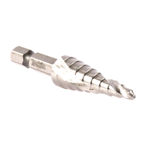 Broca escalonada espiral de hss 4-12 mm, zanco de 1/4" hexagonal, blister con una pieza.
