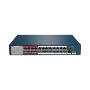 Switch No Administrable 24 Puertos PoE+ 100 Mbps / Switch PoE 250 mts LARGA DISTANCIA / 1 Puerto SFP / 1 Puerto Uplink Gigabit