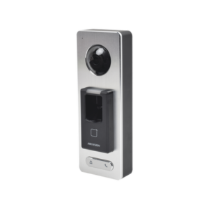 2 EN 1 / Lector Biométrico IP65 con Función de Videoportero y lector QR Incluida/ Llamada a APP de Smartphone Hik-Connect P2P (No requiere monitor) /  Soporta Tarjetas - Huellas - Códigos QR / Cámara 2 MP Compatible con DVRs y
