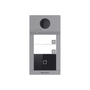 Videoportero IP WIFI  (IP65 + IK08) con Llamada y apertura desde APP Hik-Connect / Soporta 2 Departamentos / PoE Estandar  / Interfaz WEB para configuración / 2 puertas