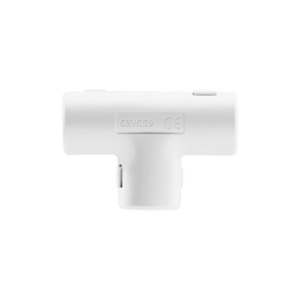 Unión en "T" para tubería rígida, recomendado para cable eléctrico, PVC Auto-extinguible, de 20 mm