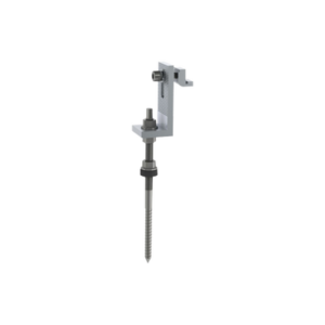 Soporte L para riel 7 con tornillo  M10*200 para techo de lamina