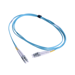Jumper de Fibra Óptica Multimodo 50/125 OM3 XGLO, LC-LC Duplex, OFNR, Color Aqua, 1 Metro