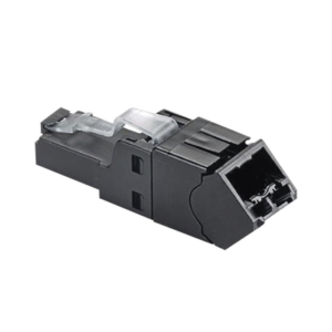 Plug RJ45 UTP, Instalación Angulada 45 Grados, Terminación en Campo Certificable, Compatible con Cat5e, Cat6 y Cat6A, Color Negro