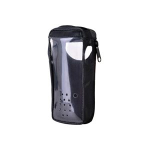 Funda reforzada en Piel para cinto, con cierre y amplio visor frontal transparente para Aéreos IC-A24 e IC-A6.