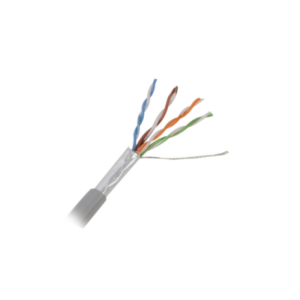 Retazo de 10 mts de Cable Cat5e FTP, ESCUT, UL, CMR, color Gris, para aplicaciones en CCTV y redes de datos. Uso en intemperie