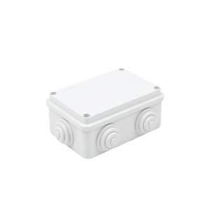 Caja de derivación de PVC Auto-extinguible con 6 entradas, tapa atornillada, 120x80x50 MM, Para Exterior (IP55)