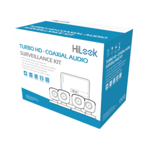 KIT TurboHD 1080p Lite / DVR 4 canales / Audio por Coaxitron / 4 Cámaras Bala de Policarbonato con Micrófono Integrado