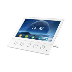 Monitor IP/SIP para interior, Wi-Fi, pantalla a color de 7", audio de 2 vías, PoE, 8 interfaces de entrada de alarma.