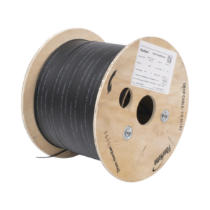 Carrete de 1 km de Fibra Óptica Drop, Interior/Exterior G.657A2 Monomodo de 1 hilo, Dieléctrica, Forro Negro