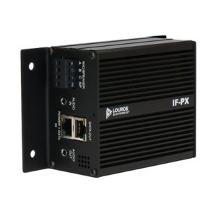 Extractor de alimentación por red compatible con micrófonos y dispositivos externos Louroe y cámaras IP