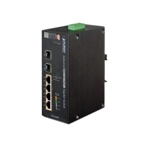 Switch industrial No administrable de 4 puertos PoE 10/100/1000T 802.3at, 2 Puertos SFP 10/1000X