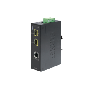 Convertidor de Medios Industrial 10/100/1000 Base-T a 2puertos 100/1000 Base-X SFP