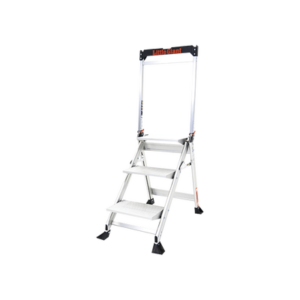 Escalera de Tijera con Punto de Apoyo Anti-caidas de 0.67 m (Nivel de Pie), con Peldaños JUMBO.