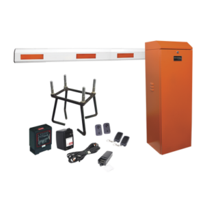 Kit COMPLETO Barrera Izquierda XB ANARANJADA / 3M / Incluye sensor de masa, transformador, lazo, ancla, fotoceldas y 2 controles inalámbricos