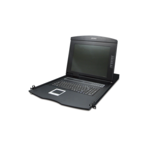 Monitor con teclado y trackpad KVM para Rack de 1U de 8 puertos VGA