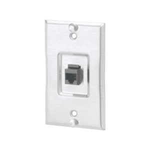 Placa de Pared Telefónica, Salida de 1 Puerto Keystone, Con Jack Cat5e Estilo TP, de Acero Inoxidable