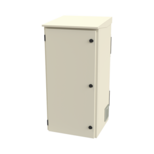 Gabinete para Poste/Torre/Pared para Exterior con Ventiladores y Termostato con Rack de 19" de 24 U.