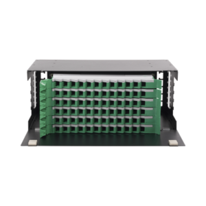 Distribuidor de Fibra Óptica con bandejas deslizables, vacío, 19in, acepta 72 adaptadores "LC Duplex" o "LC Simplex" o 72 "SC" Simplex, 4U