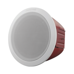 Altavoz de 6.5 Pulgadas, Resistente al Fuego, Montaje en Techo, Domo Color Rojo, Fabricado en metal